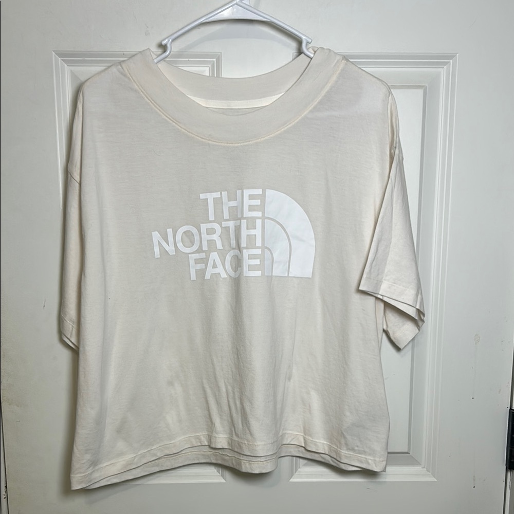 The North Face half dome crop T-shirt size large cream short sleeve cotton NWT - Picture 2 of 8